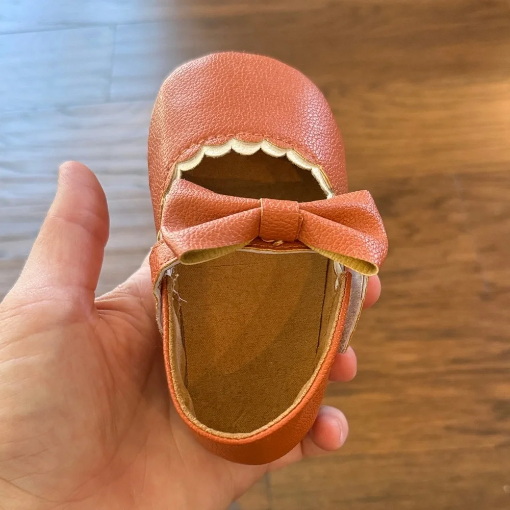 Brown Bow Toddler Baby Mary Jane Dress Shoes